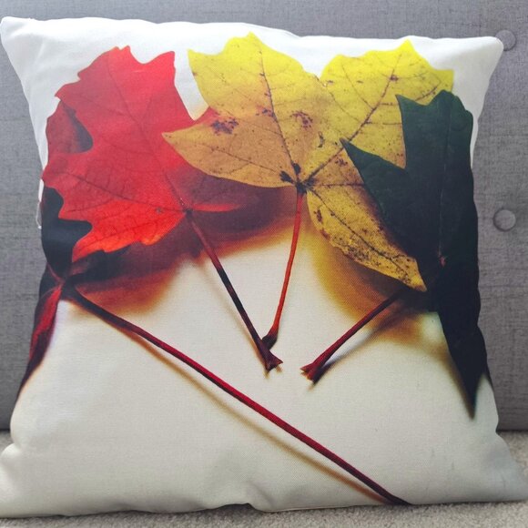 5 PCS Set of 3D Print Cushion Cover 16” x 16” Autumn Leaves - Picture 1 of 4
